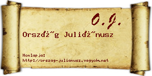 Ország Juliánusz névjegykártya